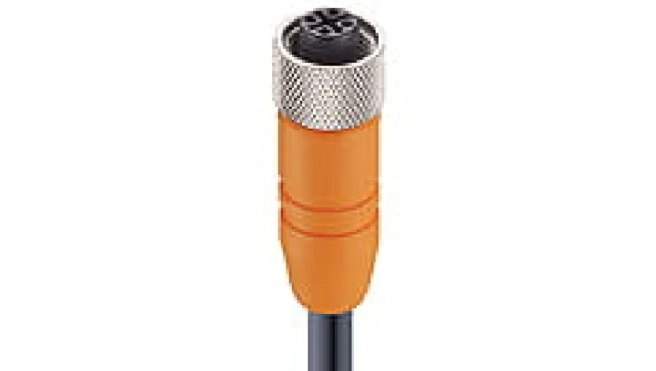 Kabel konfekcjonowany jednostronnie złącze M12 żeńskie proste 4-pinowe kodowanie A ekranowany PUR czarny RKTS 4-288/25 M