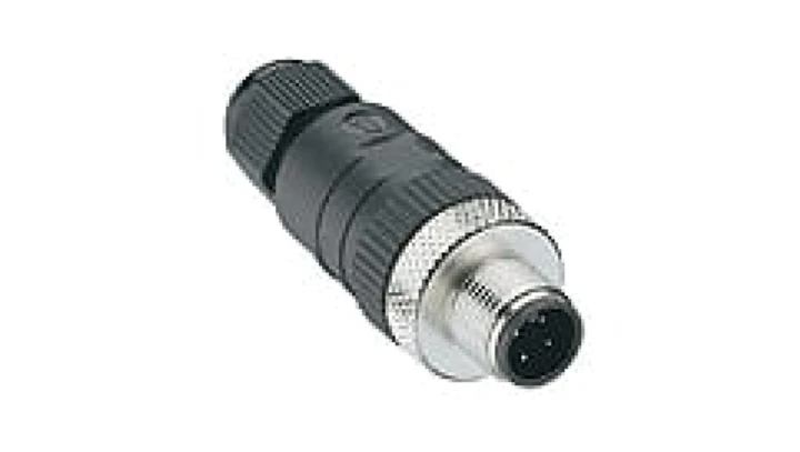 Złącze do samokonfekcjonowania M12 męskie proste 4-pinowe z gwintowanym złączem RSCQ 4/7