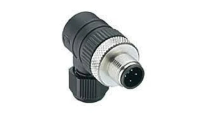 Złącze do samokonfekcjonowania M12 złącze męskie kątowe 4-pinowe gwintowane montaż z zaciskami śrubowymi RSCW 4/9