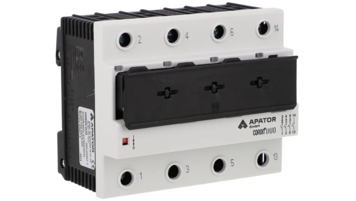 Rozłącznik bezpiecznikowy 3P+N przełącznik pomocniczy 63A 500V AC CORON DUO 0000103307T