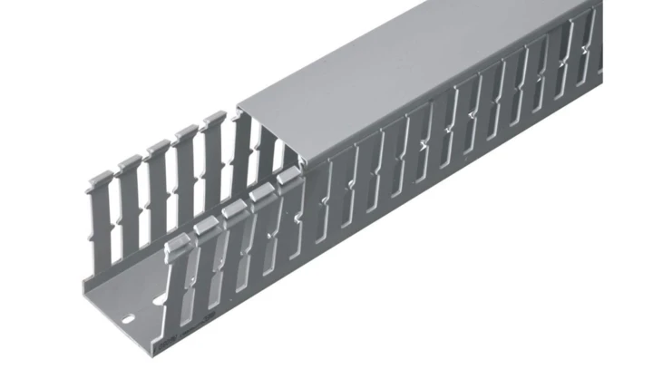 Korytko grzebieniowe samogasnące 8/12/8 25x60 szare z pokrywą PV UV /2m/ (opak. 70m)