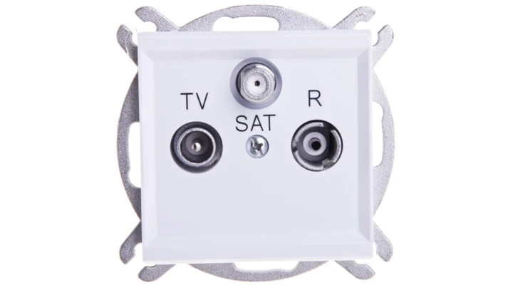 SONATA Gniazdo RTV-SAT przelotowe biały mat GPA-RSP/m/75