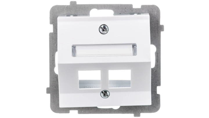 SONATA Obudowa gniazda podwójnego typu Keystone skośna biały mat GPK-2RS/p/75