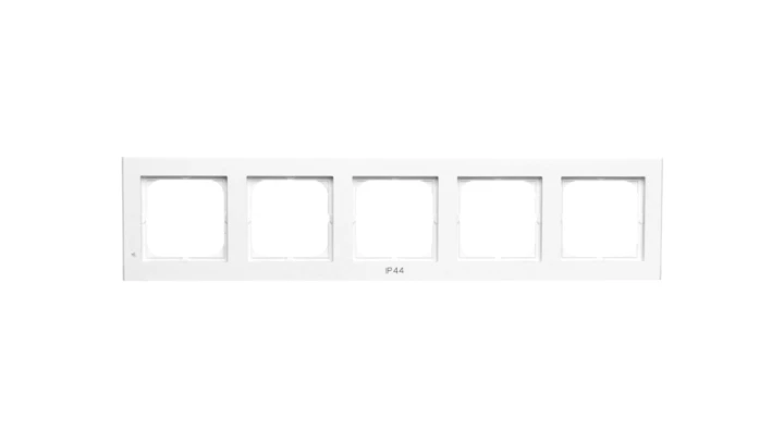SONATA Ramka pięciokrotna do łączników IP-44 biały mat RH-5R/75