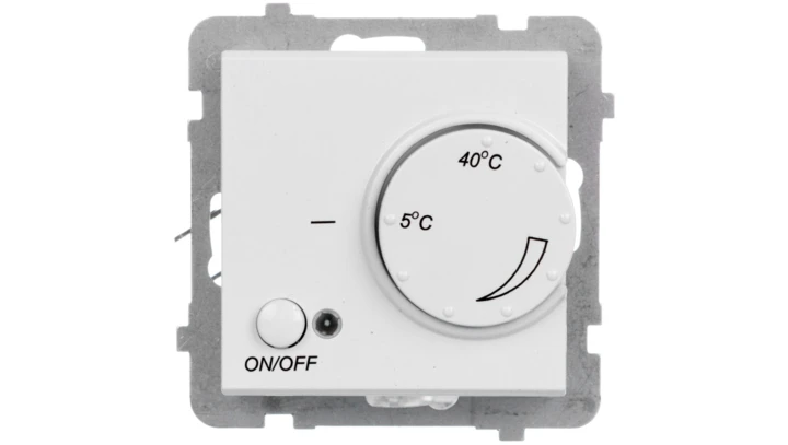 SONATA Regulator temperatury z czujnikiem napowietrznym biały mat RTP-1RN/m/75