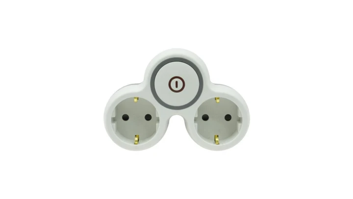 Rozgałęźnik wtyczkowy dwukrotny z włącznikiem z/u schuko R-21BWS/S/B W-72003