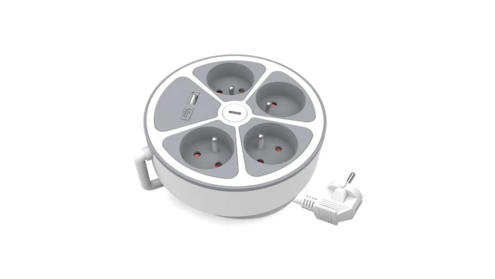 Przedłużacz stały 4x z włącznikiem oraz gniazdami USB A USB C 2m PS-470WS/O+USBA+USBC/2 E W-30016