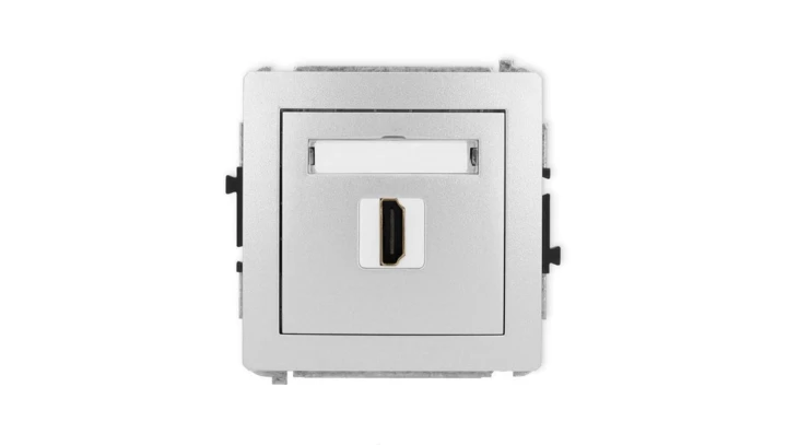 DECO Mechanizm gniazda pojedynczego HDMI 2.1, 8K srebrny metalik 7DHDMI-5