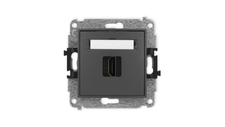 ICON Mechanizm gniazda pojedynczego HDMI 2.1, 8K grafitowy mat 28IHDMI-5