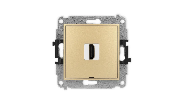 ICON Mechanizm gniazda pojedynczego HDMI 2.1, 8K, bez pola opisowego złoty 29IHDMIBO-5