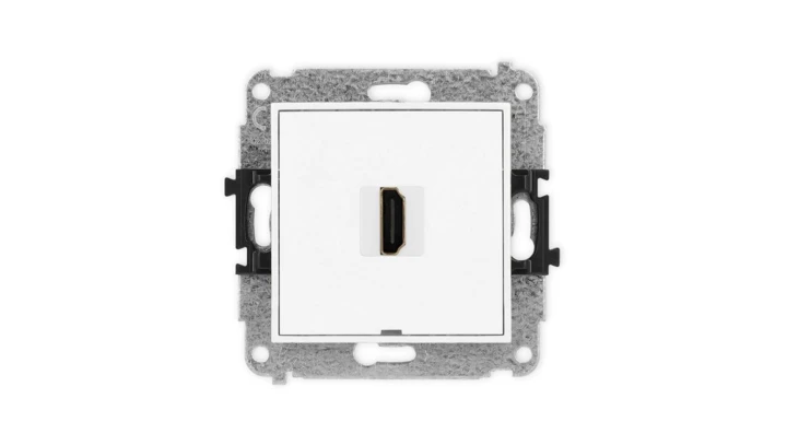 MINI Mechanizm gniazda pojedynczego HDMI 2.1, 8K, bez pola opisowego biały MHDMIBO-5