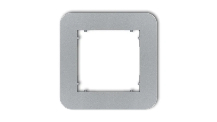 MINI Ramka uniwersalna pojedyncza zaokrąglona z tworzywa srebrny metalik 7MRTZ-1