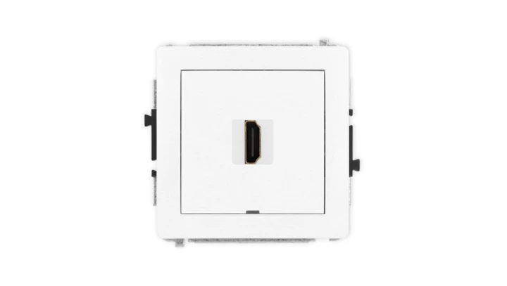 DECO Mechanizm gniazda pojedynczego HDMI 2.1, 8K, bez pola opisowego biały DHDMIBO-5