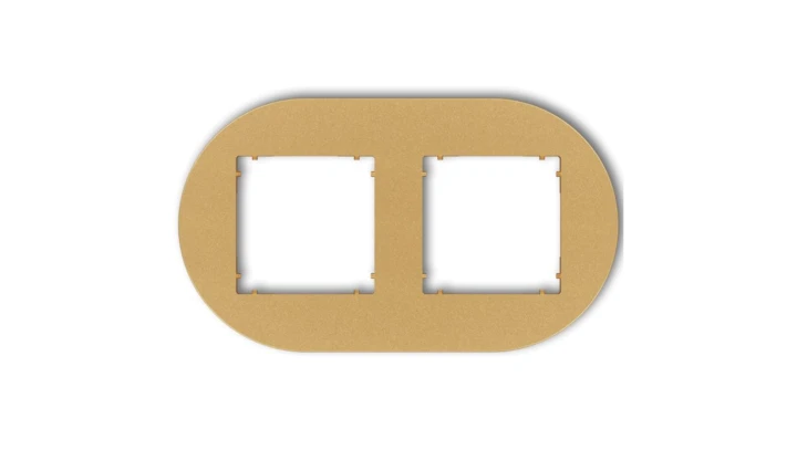 MINI Ramka uniwersalna podwójna okrągła z tworzywa złoty 29MRTO-2