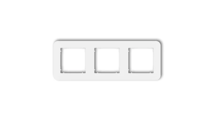 MINI Ramka uniwersalna potrójna zaokrąglona z tworzywa biały mat 25MRTZ-3