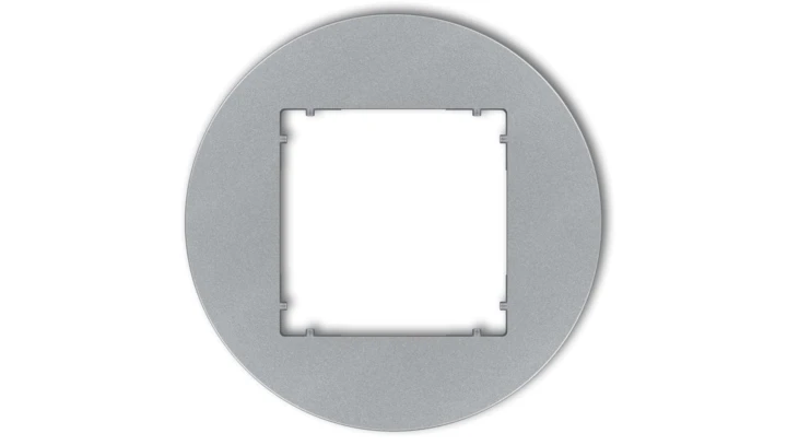 MINI Ramka uniwersalna pojedyncza okrągła z tworzywa srebrny metalik 7MRTO-1