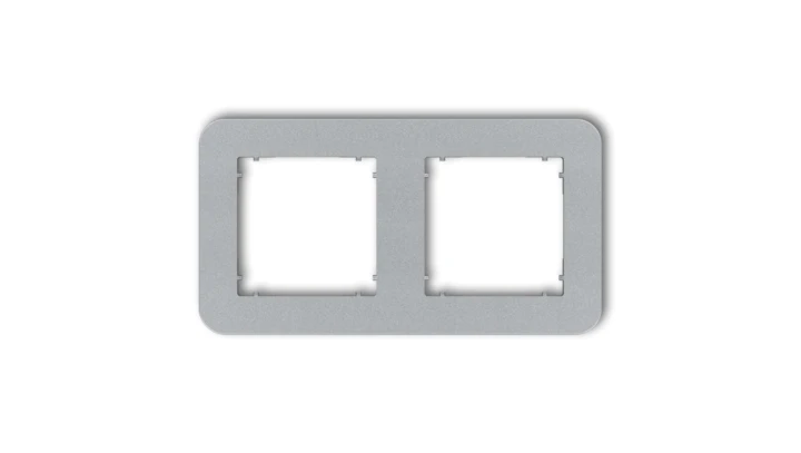 MINI Ramka uniwersalna podwójna zaokrąglona z tworzywa srebrny metalik 7MRTZ-2