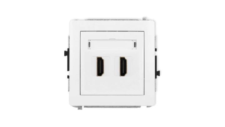 DECO Mechanizm gniazda podwójnego HDMI 2.1, 8K biały DHDMI-6