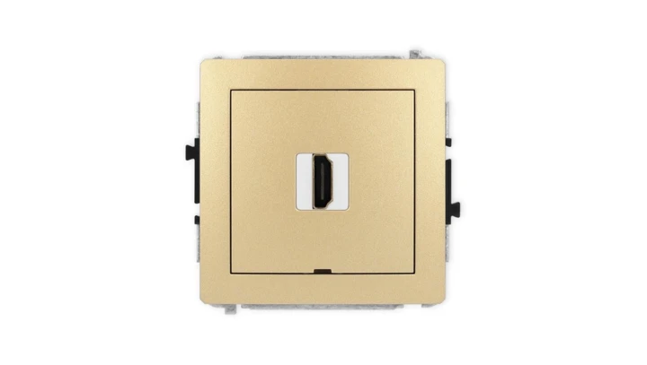 DECO Mechanizm gniazda pojedynczego HDMI 2.1, 8K, bez pola opisowego złoty 29DHDMIBO-5
