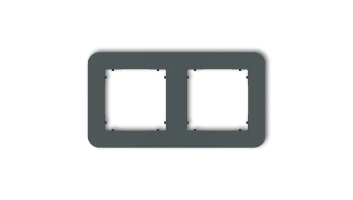 MINI Ramka uniwersalna podwójna zaokrąglona z tworzywa grafitowy mat 28MRTZ-2