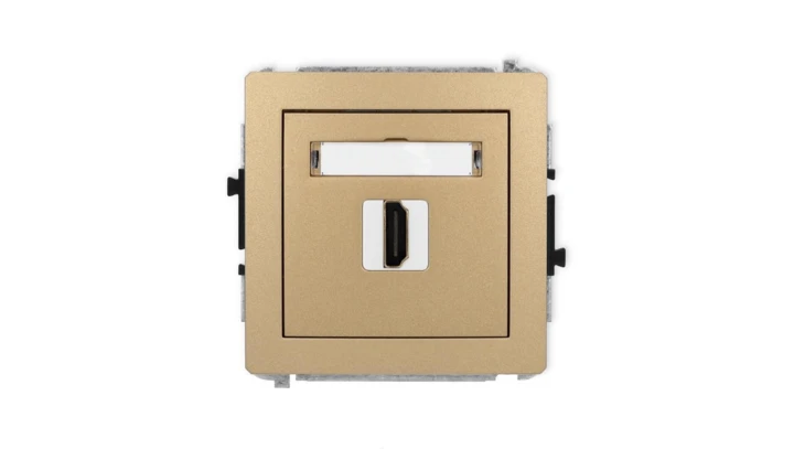 DECO Mechanizm gniazda pojedynczego HDMI 2.1, 8K złoty metalik 8DHDMI-5