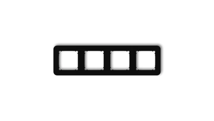 MINI Ramka uniwersalna poczwórna zaokrąglona z tworzywa czarny mat 12MRTZ-4