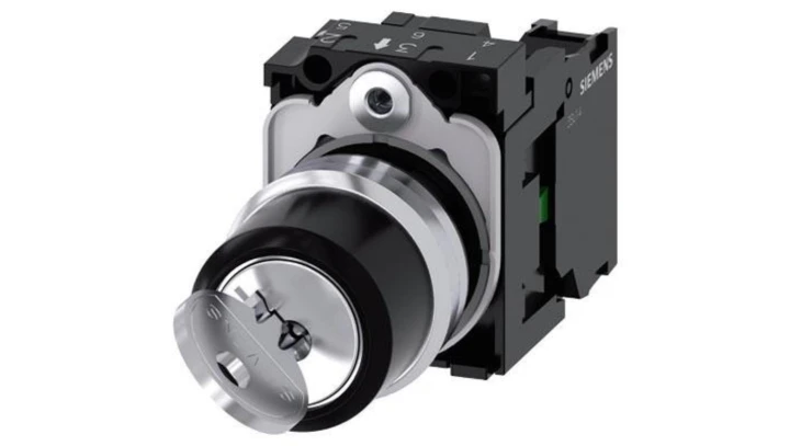 SIRIUS ACT, PRZEŁĄCZNIK Z KLUCZEM RONIS, 22MM, OKRĄGŁY, METAL, BŁYSZCZĄCY, NR ZAMKA SB30, Z 2 KLUCZAMI, 2 POZ.3SU1150-4BF11-1BA0