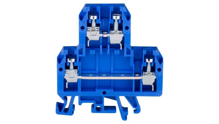 Złączka szynowa przelotowa 4-przewodowa 2-piętrowa 4mm2 niebieski ZUG-G/21 A00-0006