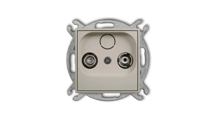 MINI Mechanizm gniazda abonenckiego RTV przelotowego 9dB taupe 60MG9P