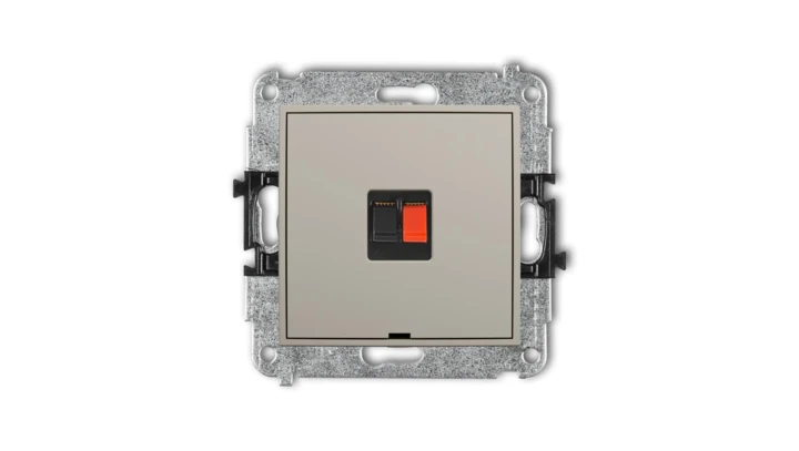 MINI Mechanizm gniazda głośnikowego pojedynczego, bez pola opisowego taupe 60MGGBO-1