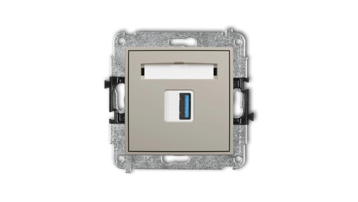 MINI Mechamizm gniazda pojedynczego USB A-A 3.0 taupe 60MGUSB-5