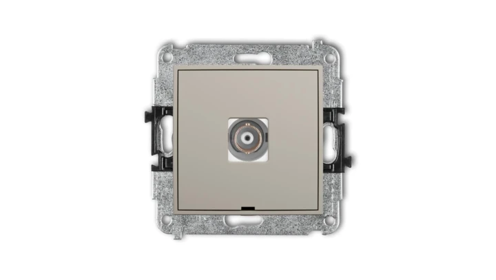 MINI Mechanizm gniazda pojedynczego BNC, bez pola opisowego taupe 60MGBNCBO-1