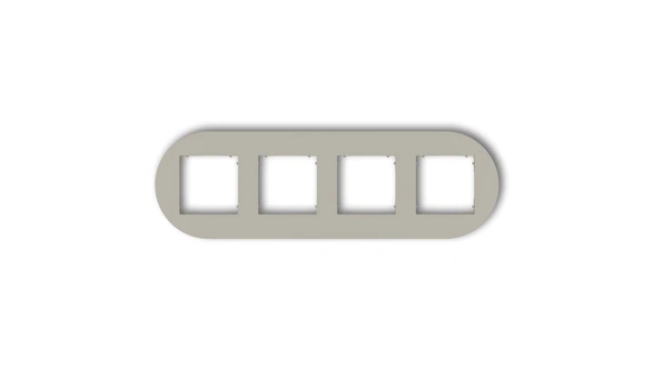 MINI Ramka uniwersalna poczwórna okrągła z tworzywa taupe 60MRTO-4