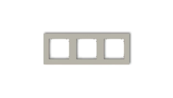 MINI Ramka uniwersalna potrójna kwadratowa z tworzywa taupe 60MR-3