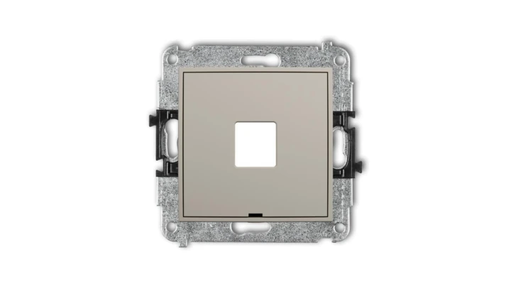 MINI Mechanizm gniazda multimedialnego pojedynczego bez modułu, bez pola opisowego (standard Keystone) taupe 60MGMBO-1P