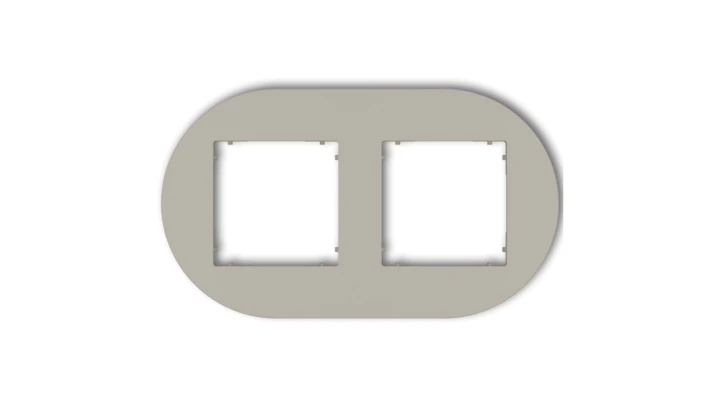 MINI Ramka uniwersalna podwójna okrągła z tworzywa taupe 60MRTO-2