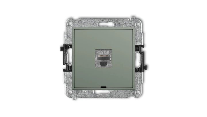 MINI Mechanizm gniazda komputerowego pojedynczego 1xRJ45, kat. 8, ekranowany, 8-stykowy, bez pola opisowego szałwiowy 61MGKBO-11