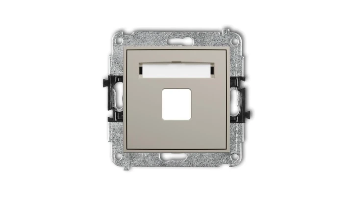 MINI Mechanizm gniazda multimedialnego pojednczego bez modułu (standard Keystone) taupe 60MGM-1P