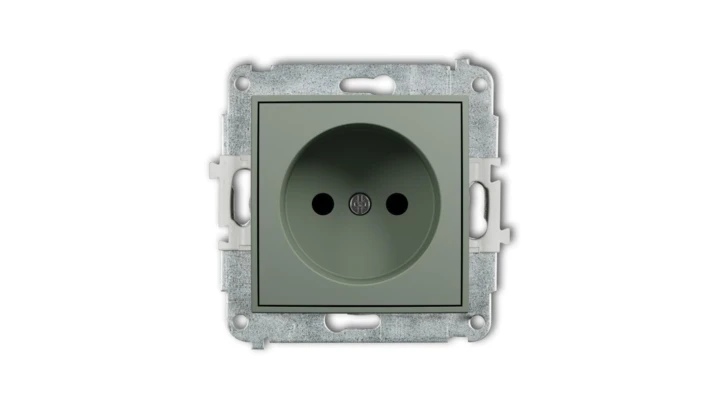 MINI Mechanizm gniazda pojedynczego bez uziemienia 2P (przesłony torów prądowych) szałwiowy 61MGP-1p