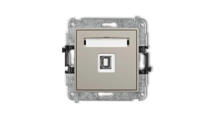 MINI Mechanizm gniazda pojedynczego USB A-B 2.0 taupe 60MGUSB-3