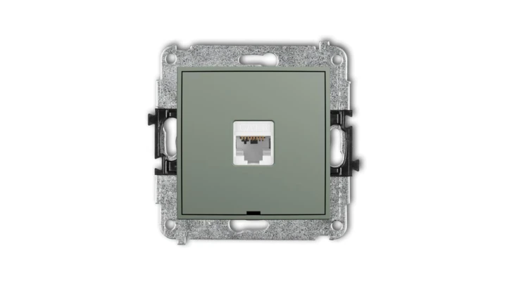 MINI Mechanizm gniazda komputerowego pojedynczego 1xRJ45, kat. 6, 8-stykowy, bez pola opisowego szałwiowy 61MGKBO-3