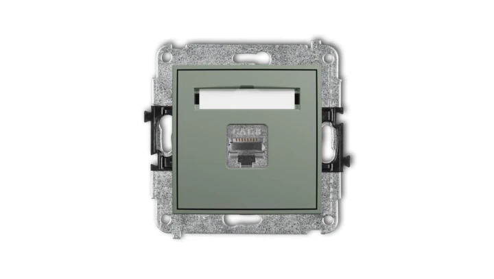MINI Mechanizm gniazda komputerowego pojedynczego 1xRJ45, kat. 8, ekranowany, 8-stykowy szałwiowy 61MGK-11