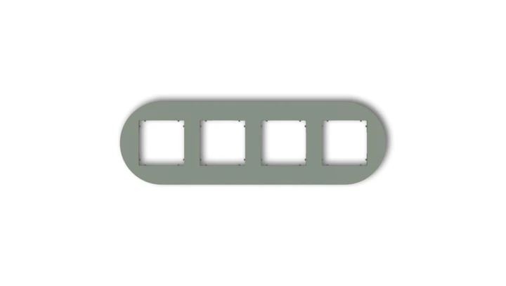 MINI Ramka uniwersalna poczwórna okrągła z tworzywa szałwiowy 61MRTO-4