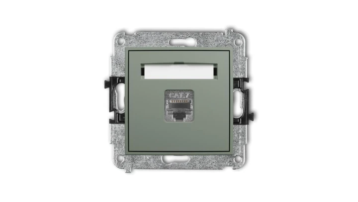 MINI Mechanizm gniazda komputerowego pojedynczego 1xRJ45, kat. 7, ekranowany, 8-stykowy szałwiowy 61MGK-9