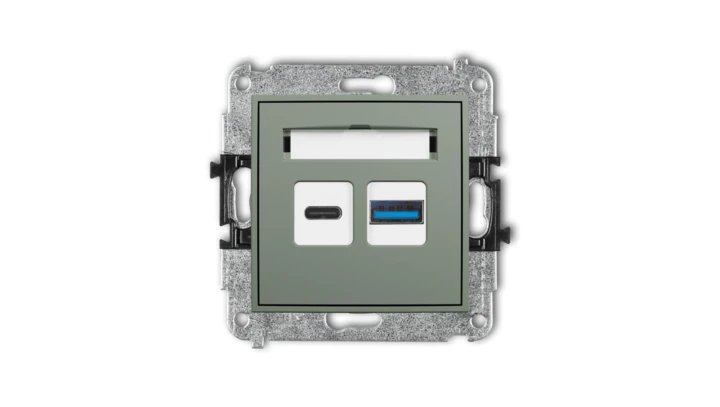 MINI Mechanizm ładowarki USB podwójnej USB C + USB A, 20W max. szałwiowy 61MCUSB-8