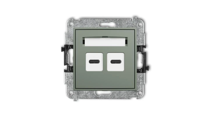 MINI Mechanizm ładowarki USB podwójnej 2xUSB C, 20W max. szałwiowy 61MCUSB-7