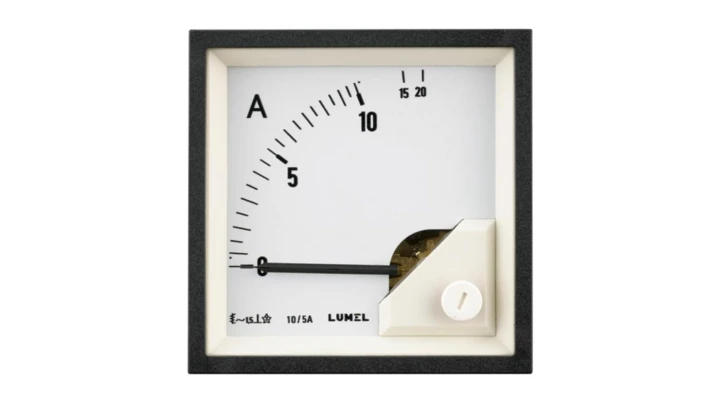 Amperomierz analogowy prądu zmiennego tablicowy EA17 72x72, 50A do współpracy z przekładnikiem 50/5 EA17N E41300000000