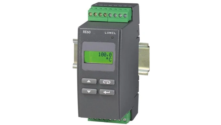Regulator temperatury na szynę wej. PT100 -50-100st.C wyjście gł. przekaźnikowe wyj. alarm. 1 przekaźnik zasilanie 230V AC 50/60