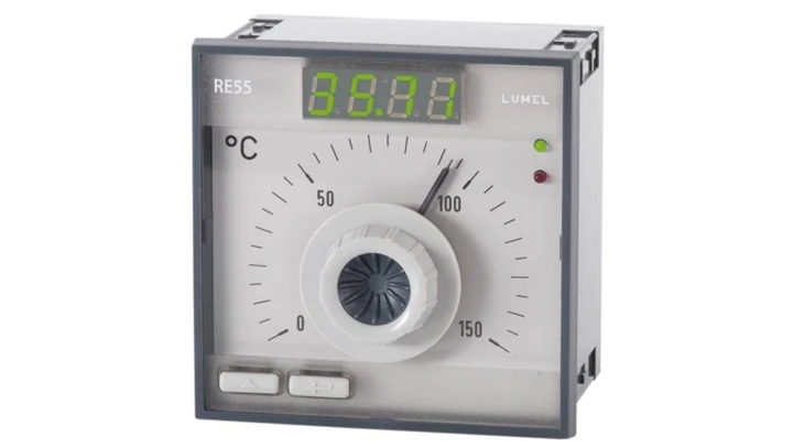 Regulator analogowy nastawa Pt100 0-400st.C regulator załącz-wyłącz wyjście przekaźnikowe bez atestu KJ RE55 0511000