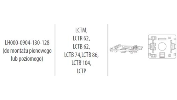 Uchwyt do montażu przekładników na szynę DIN 35mm do montażu pionowego lub poziomego LH000-0904-130-128